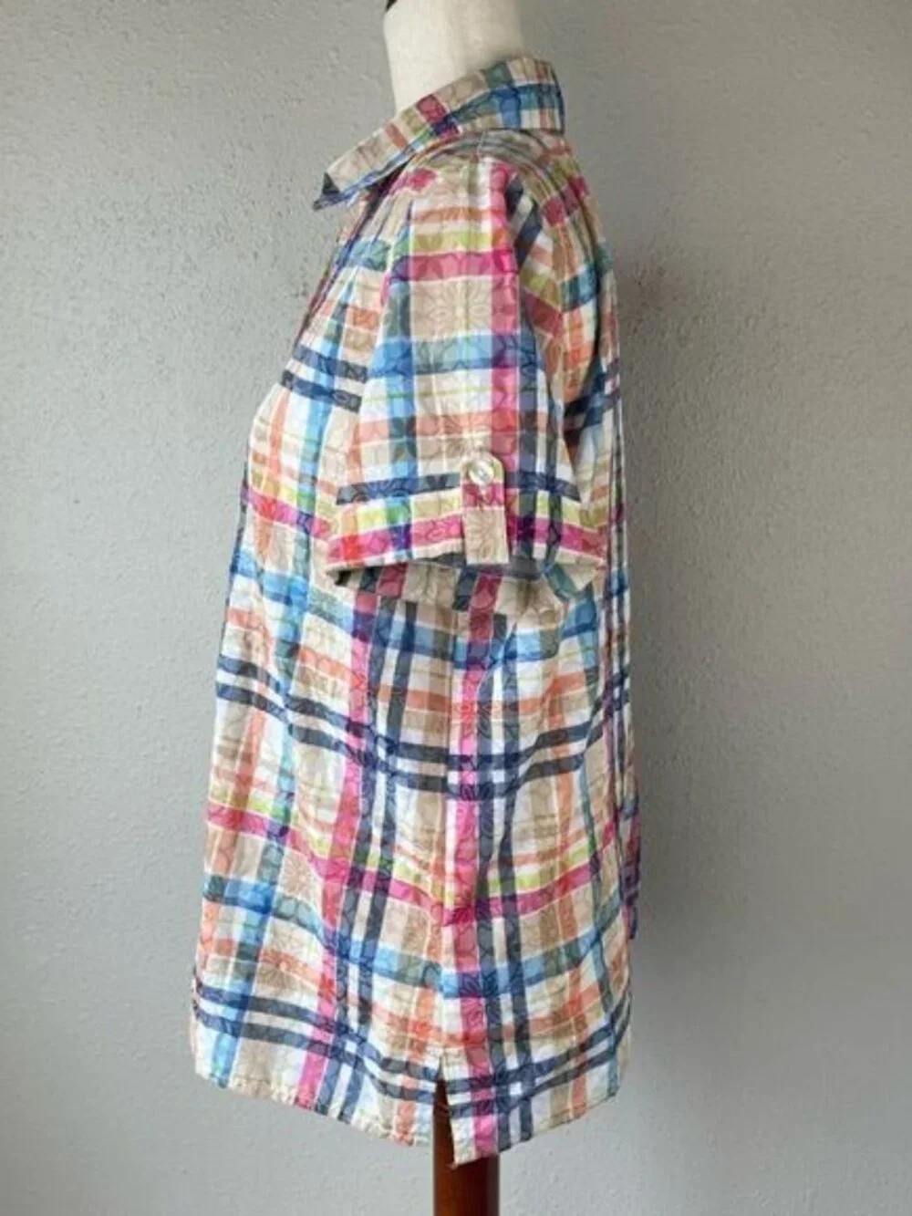 Alfred Dunner Short Sleeve Button Down Shirt Size S EUC - Picture 3 of 6